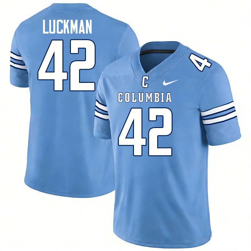 Columbia Lions #42 Sid Luckman College Football Jerseys,Uniforms Stitched-Columbia Blue